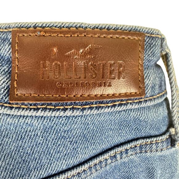 Hollister Patchwork Raw Hem High Rise Straight Leg Cropped Mom Jeans Size 26 - Picture 5 of 9